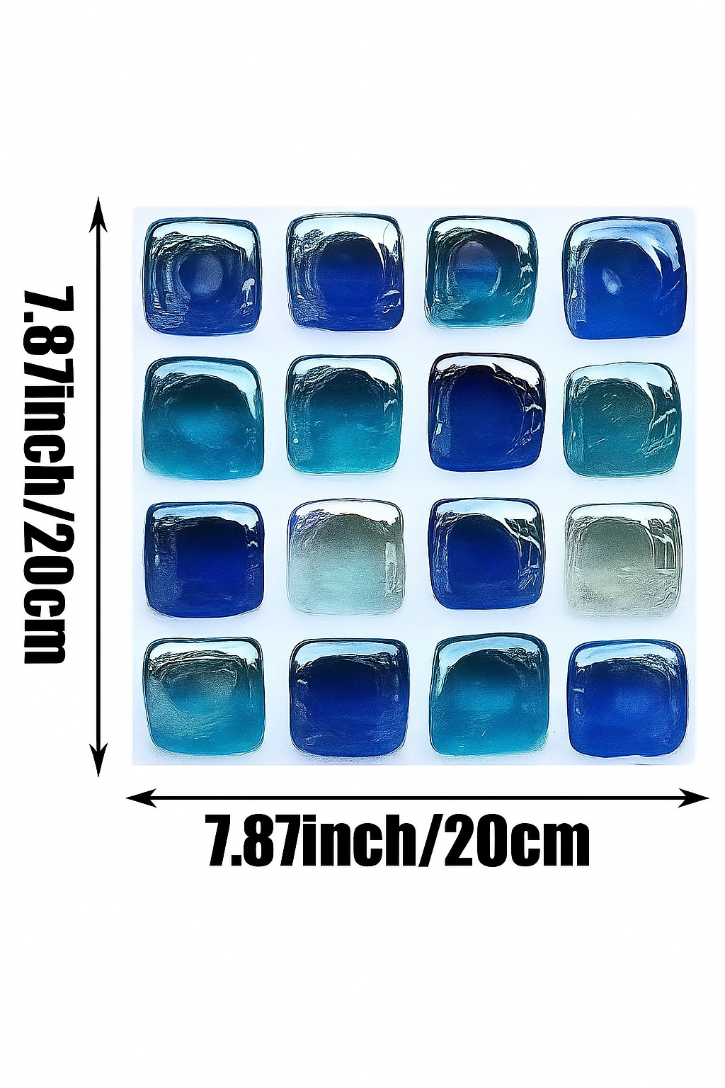 10 Ocean Blue Mosaic Tile Stickers – Effortless Home Makeover by Wave & Hang