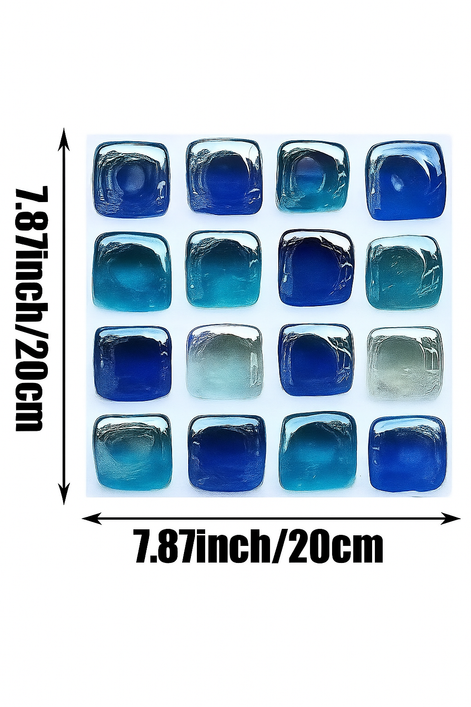 10 Ocean Blue Mosaic Tile Stickers – Effortless Home Makeover by Wave & Hang