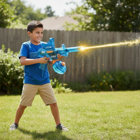 Light UMP45 Electric Water Gun – Automatic Rechargeable Blaster with LED Glow by Wave & Hang