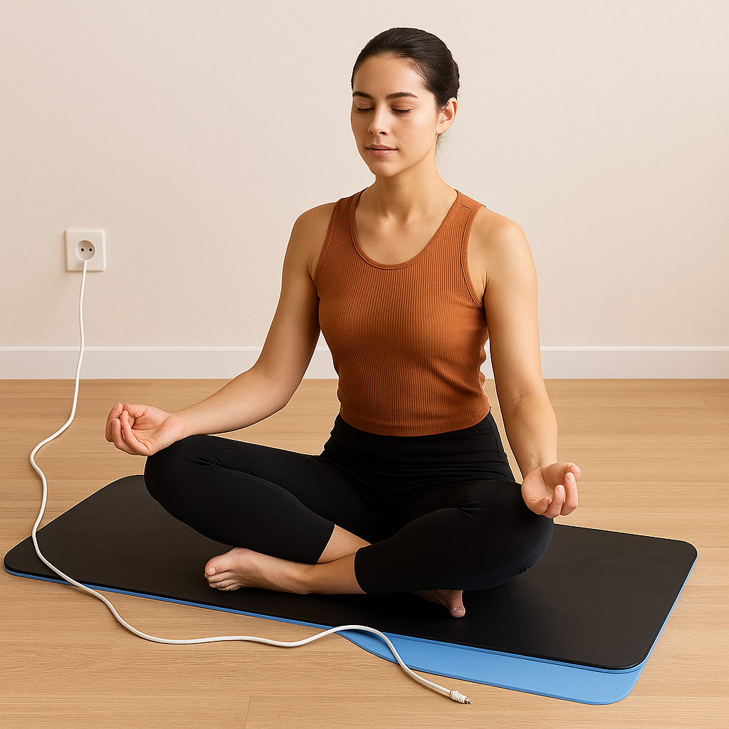 Conductive Grounding Yoga Mat – Non-Slip PU with Grounding Wire for Wellness