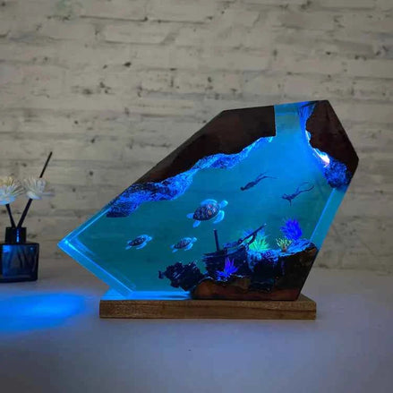Shipwreck Sea Turtle Ocean Night Lamp – LED Ocean Decor