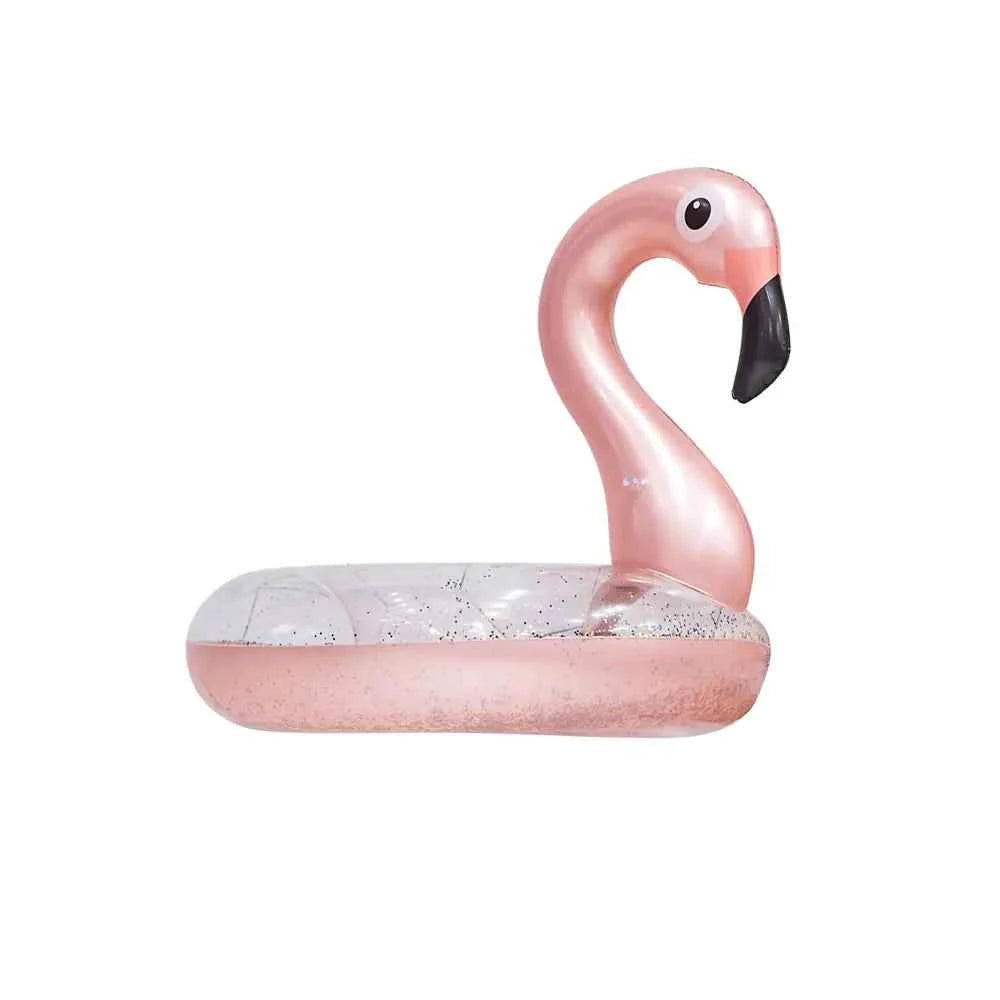 Flamingo Inflatable Swimming Ring – Large Pool Float for Adults & Kids | Sequin Pink PVC Pool Tube for Beach & Party Fun