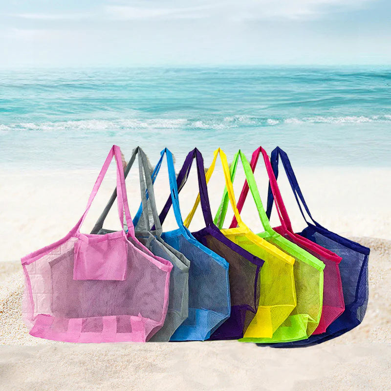 Summer Portable Mesh Beach Bag – Lightweight Toy & Shell Organizer for Kids
