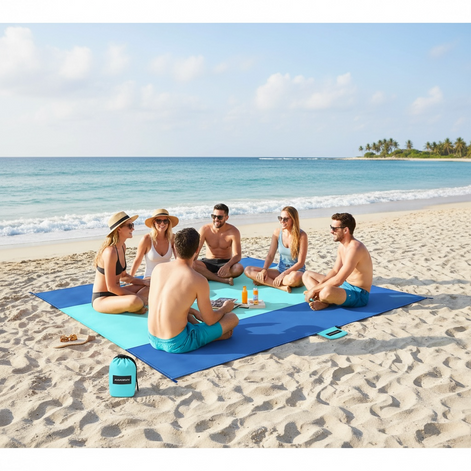 AlphaBeing Beach Blanket - Waterproof & Sandproof 7x7 ft for 6 Adults