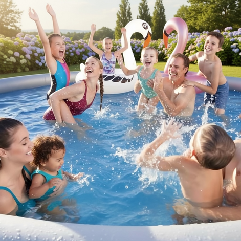 Bestway Inflatable Family Pool 300x76cm Large Above Ground by Wave & Hang
