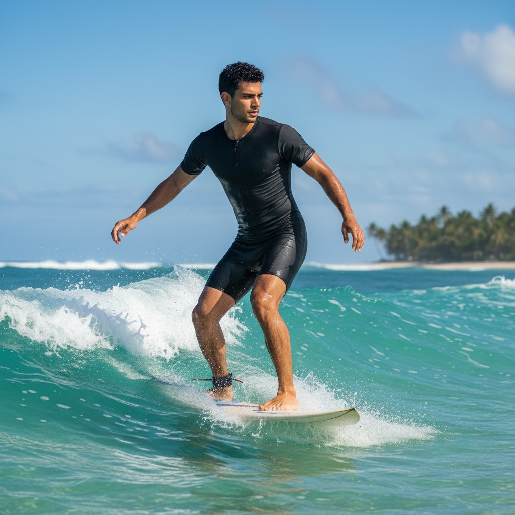 Men's Short Sleeve Full Body Suit Quick Dry Compression Swimwear by Wave & Hang