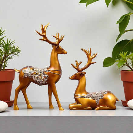 European Style Resin Deer Figurine | Elegant Living Room Decor