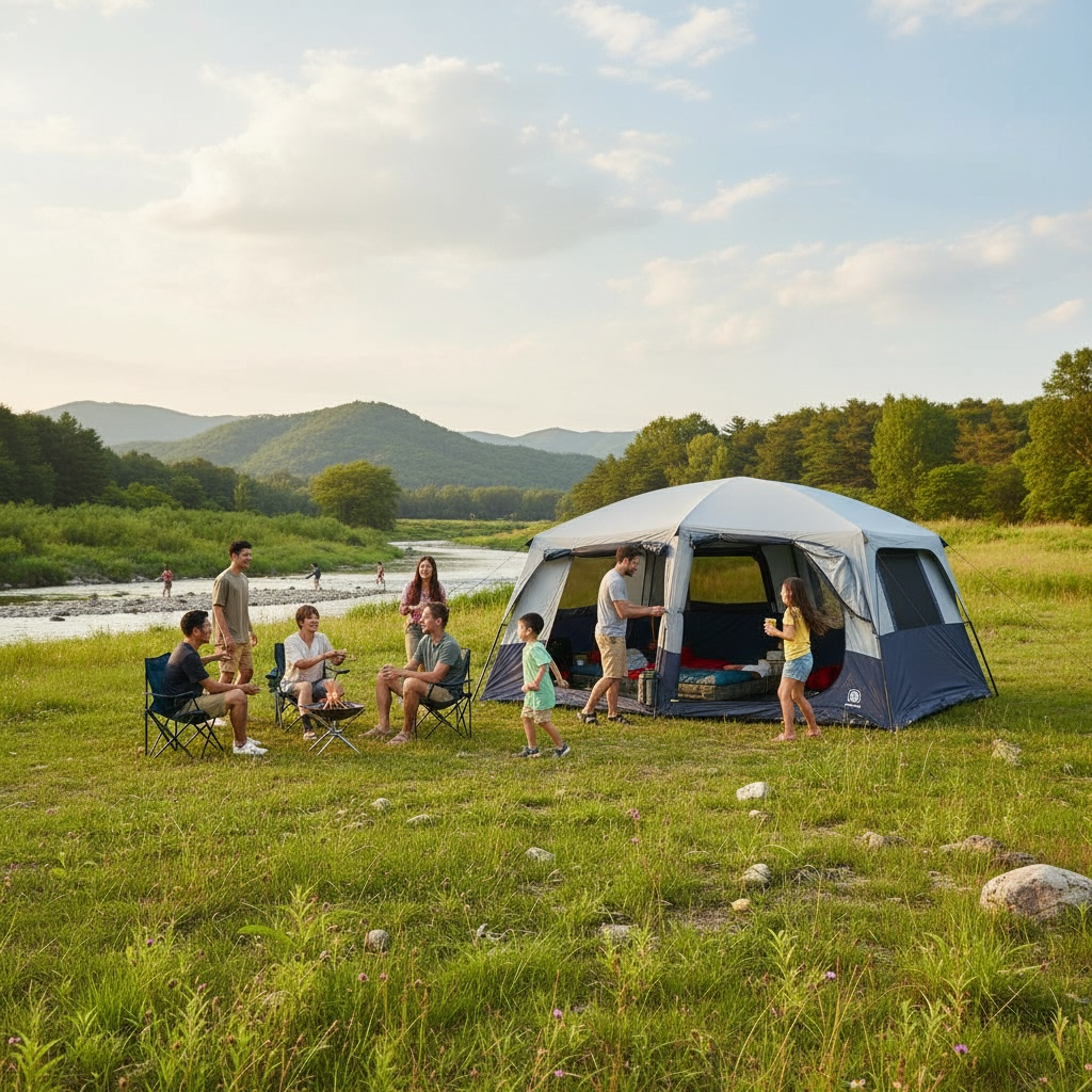 EVER ADVANCED 10-Person Blackout Tent with Multi-Room Design