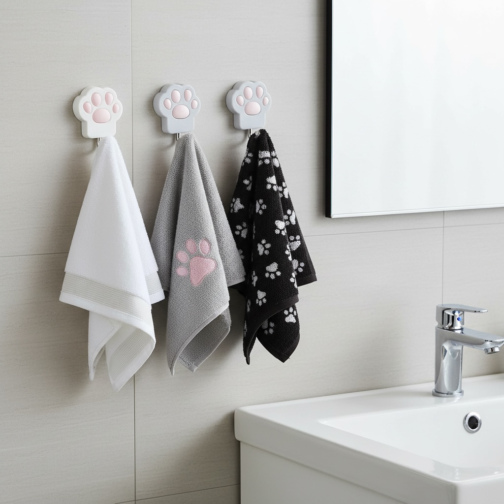 Cat Paw Wall Hook – Creative Punch-Free Towel & Key Hanger by Wave & Hang