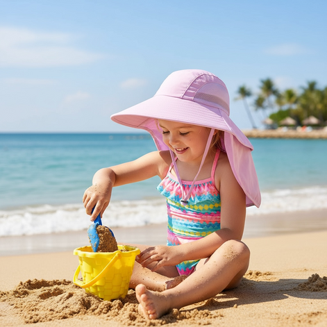 Kids UPF 50+ Sun Hat | Ultimate UV Shield for Summer Fun by Wave & Hang