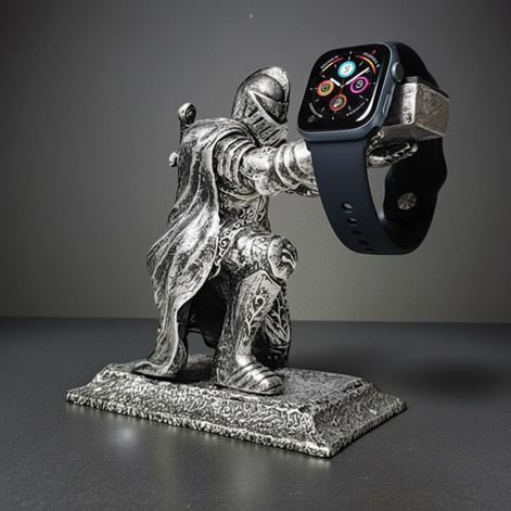 Knight Watch Holder Dock – Smartwatch Charging Stand & Display for Apple Watch by Wave & Hang