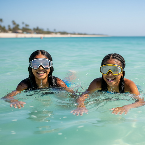 VOSOIR Kids Swim Goggles With Anti Fog UV Protection No Leak Panoramic View For Ages 2 To 14 Adjustable Silicone Seals by Wave & Hang