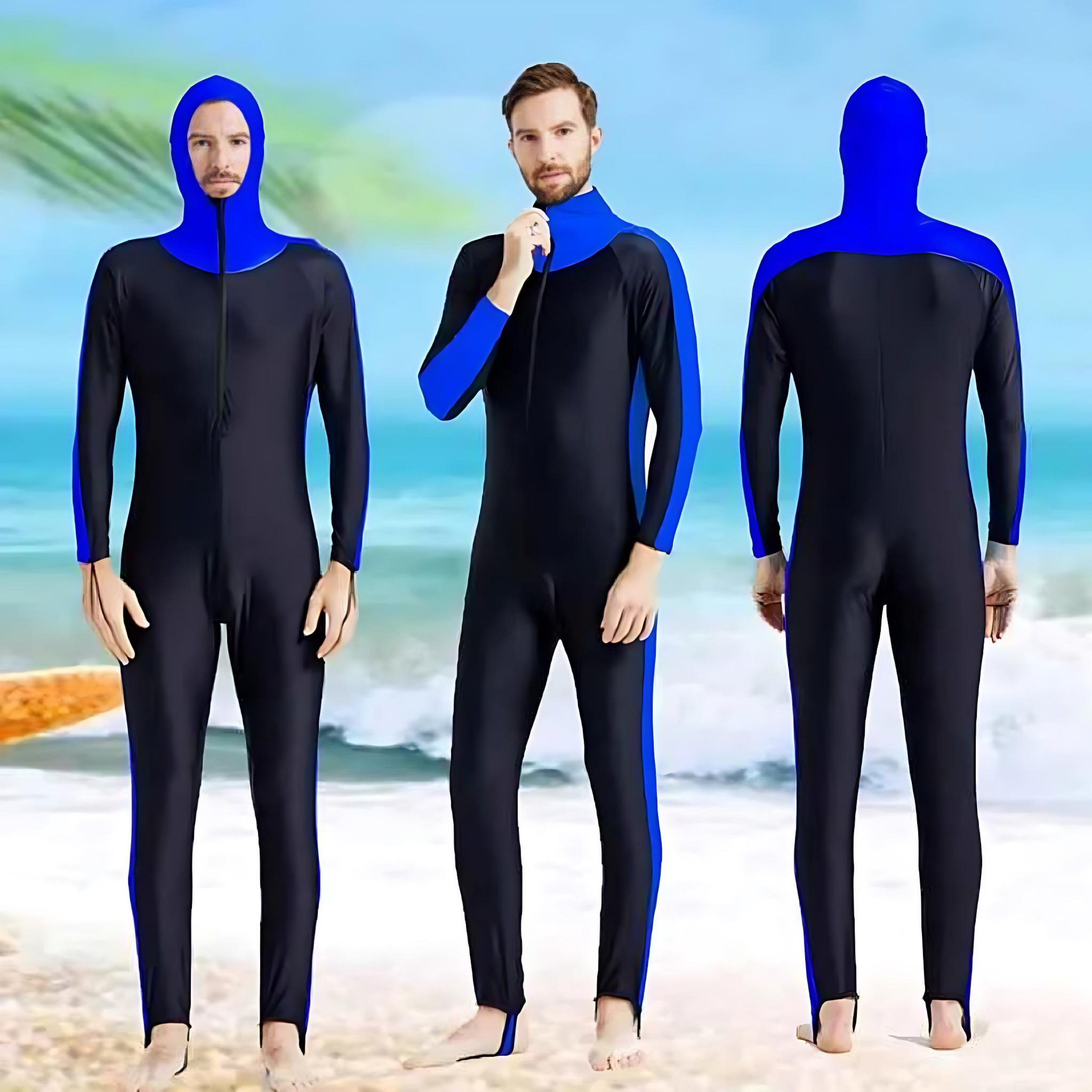 Full Body Hooded Wetsuit For Men And Women UV Protection Quick Dry Swim Dive Suit by Wave & Hang