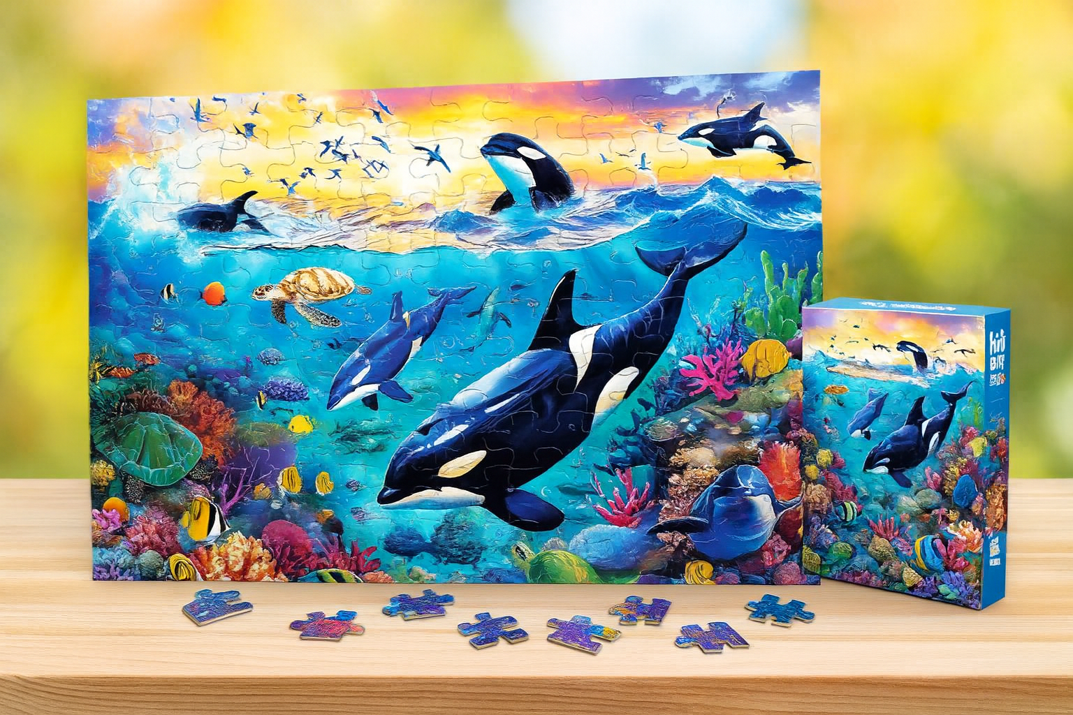 100 Piece Ocean Puzzle for Kids Ages 6–10 – Killer Whale Jigsaw Educational Toy for Boys & Girls