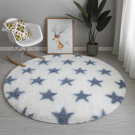 Fluffy Nordic Round Rug | Soft Plush Carpet for Bedroom & Living Room