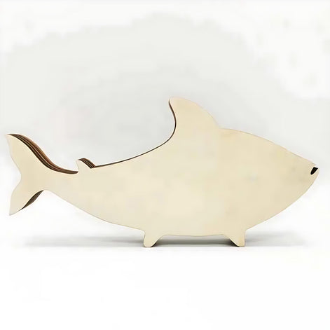 Wooden Fish Carving – Creative Ocean Art Desktop & Shelf Decor by Wave & Hang