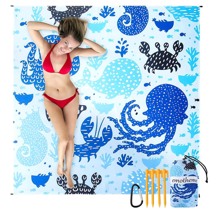 Emotheme Beach Blanket - Large Sandproof & Waterproof Mat for 4-7