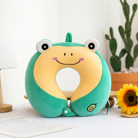 U-Shaped Memory Foam Neck Pillow With Animal Designs by Wave & Hang