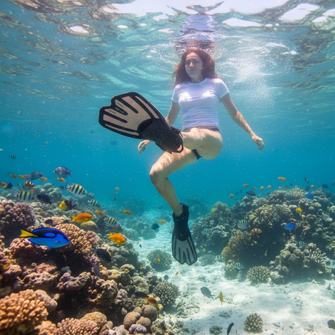 OMGear Short Swim Fins For Adults Adjustable Travel Size Grey S M by Wave & Hang