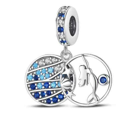 Ocean Blue Dolphin & Seahorse Pendant – DIY Jewelry Charms