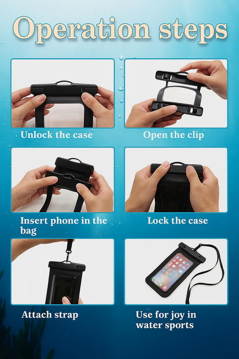 Waterproof Phone Pouch Universal Case for Swimming and Outdoor Sports by Wave & Hang