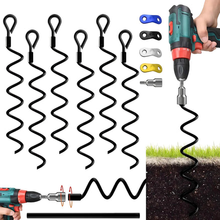 MDKAVE Heavy-Duty Ground Anchor Kit with Crowbar & Drill Adapter