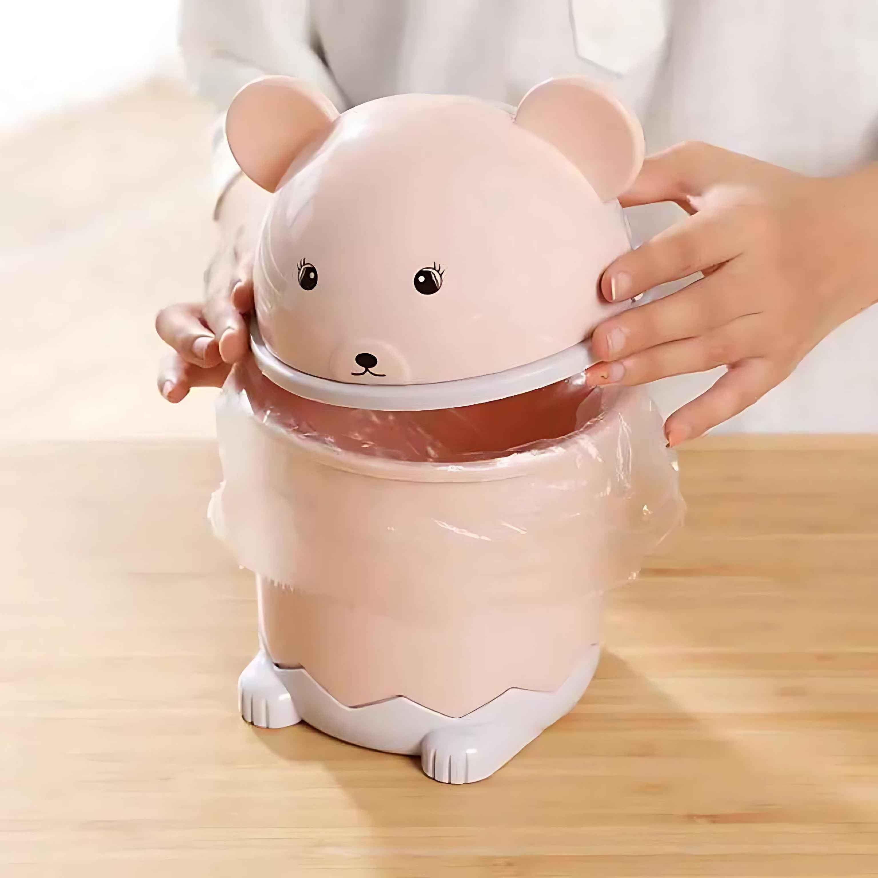 Panda Flip-Top Mini Trash Can | Cute Desktop Bin for Bathroom & Office