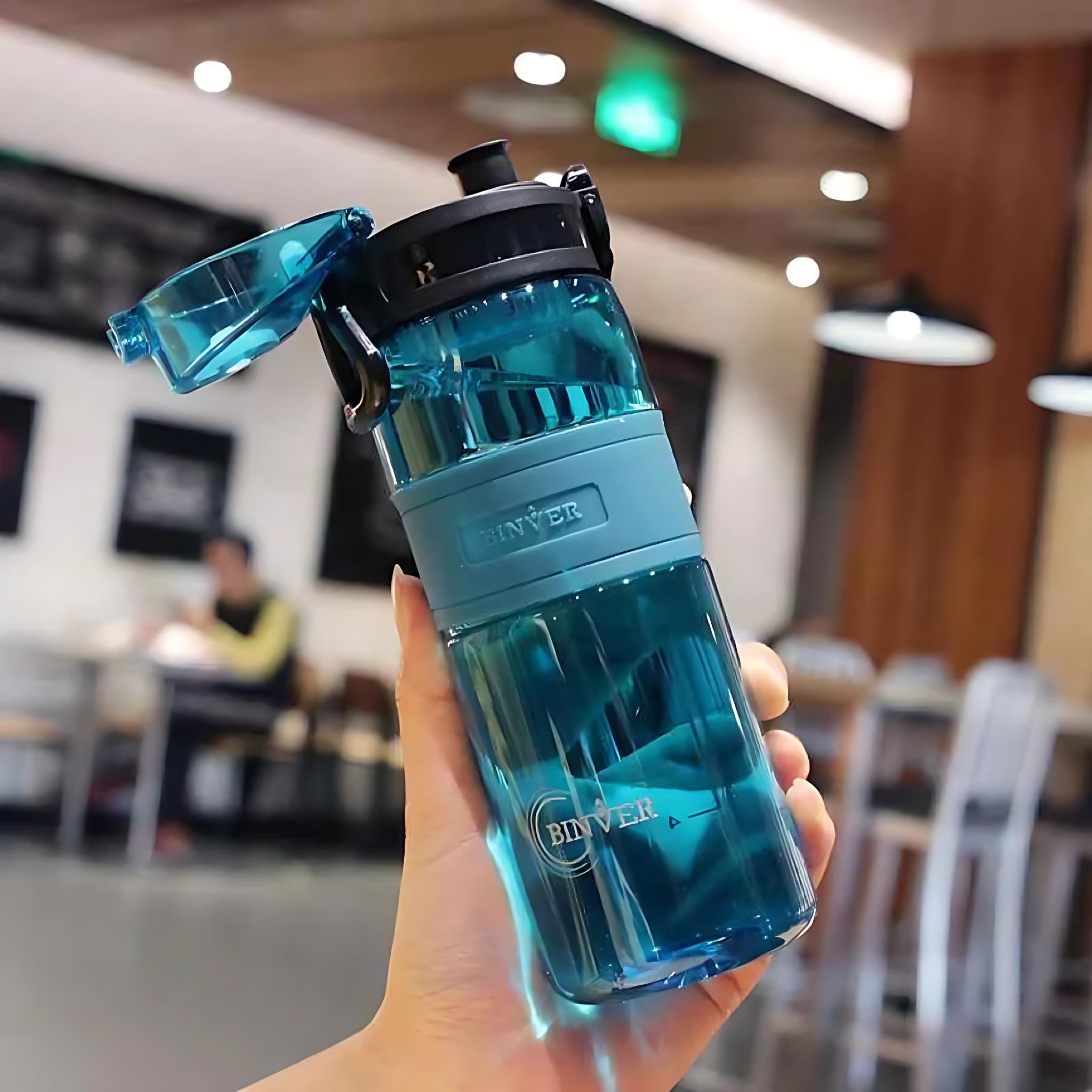 Sports Plastic Water Bottle 500ml BPA Free Heat Resistant Anti Fall Eco Friendly Hydration Bottle by Wave & Hang