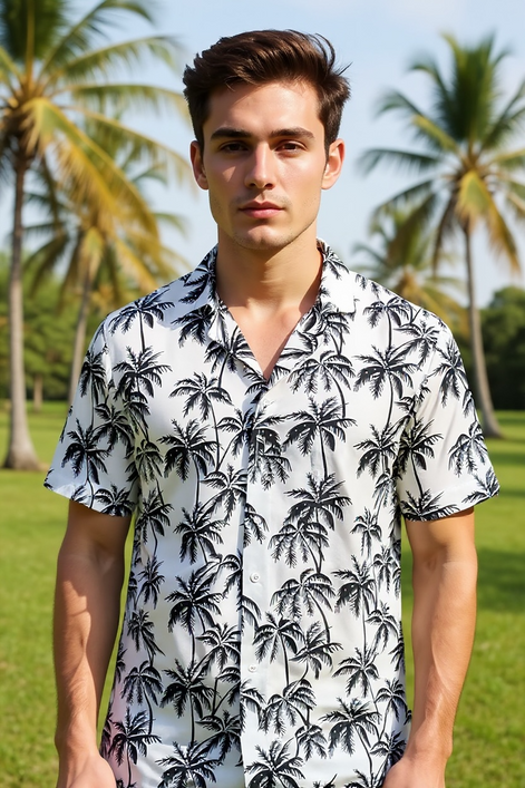 Men’s Floral Beach Shirt | Tropical Style for Summer Fun by Wave & Hang