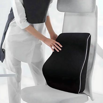 Memory Foam Office Back Cushion | Ergonomic Lumbar Support Pillow for Chair & Car