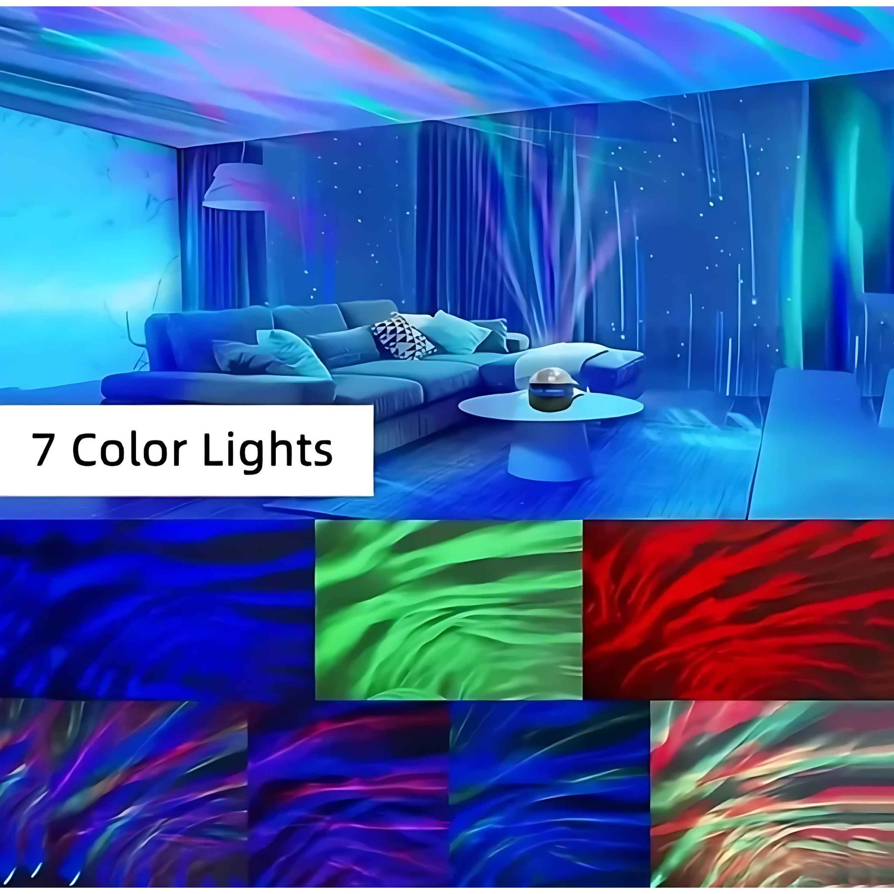 2-in-1 Galaxy & Ocean Wave Projector – LED Northern Lights Star Projector with Remote Control | Mood Light for Bedroom, Parties & Home Decor