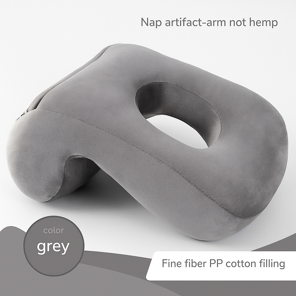 Inflatable Neck Support Pillow Ergonomic Travel Cushion For Airplane Office Or Car Adjustable Flocking PVC TPU by Wave & Hang