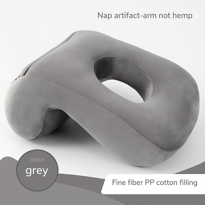 Inflatable Neck Support Pillow Ergonomic Travel Cushion For Airplane Office Or Car Adjustable Flocking PVC TPU by Wave & Hang