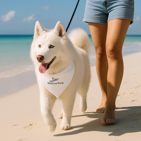 Wave and Hang Pet Bandana Collar | Adjustable Polyester Scarf