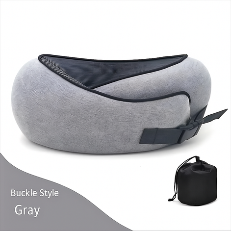 Premium Memory Foam Travel Neck Pillow Ergonomic U Shaped Support For Flights Cars And Office by Wave & Hang