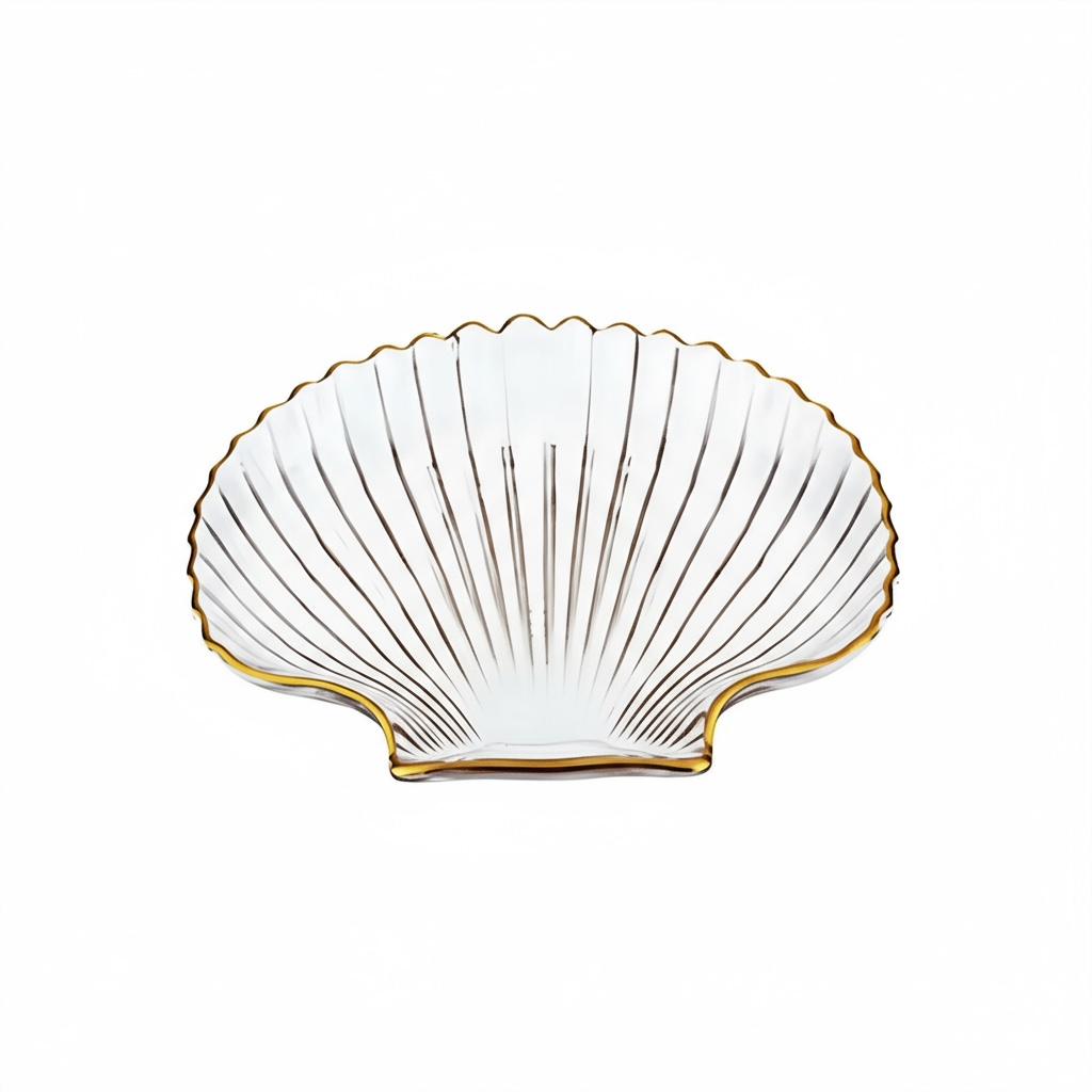 Creative Ocean Dim Sum Plate with Gilt Edging by Wave & Hang