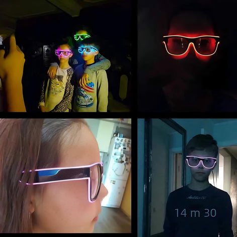 LED Neon Glasses – Voice-Activated Party Shades for Raves by Wave & Hang
