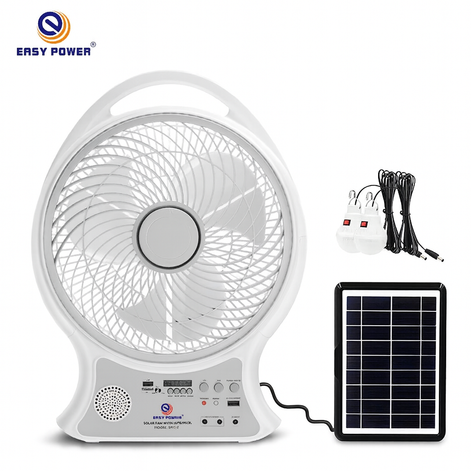 12-Inch Solar-Powered Portable Fan with Dual Power | Outdoor, Camping & Emergency Use