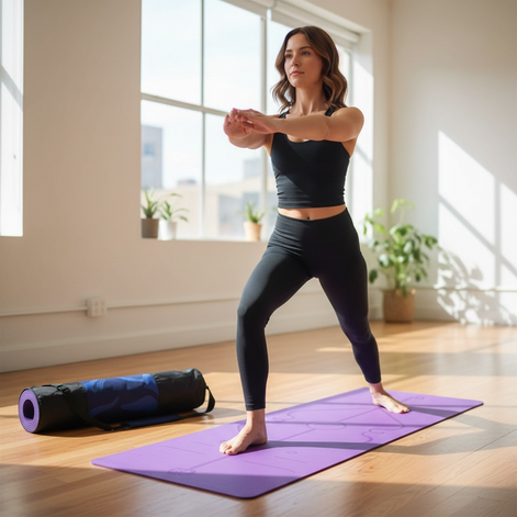 Premium Yoga Mat – Eco-Friendly, Non-Slip & Cushioned for All Workouts by Wave & Hang