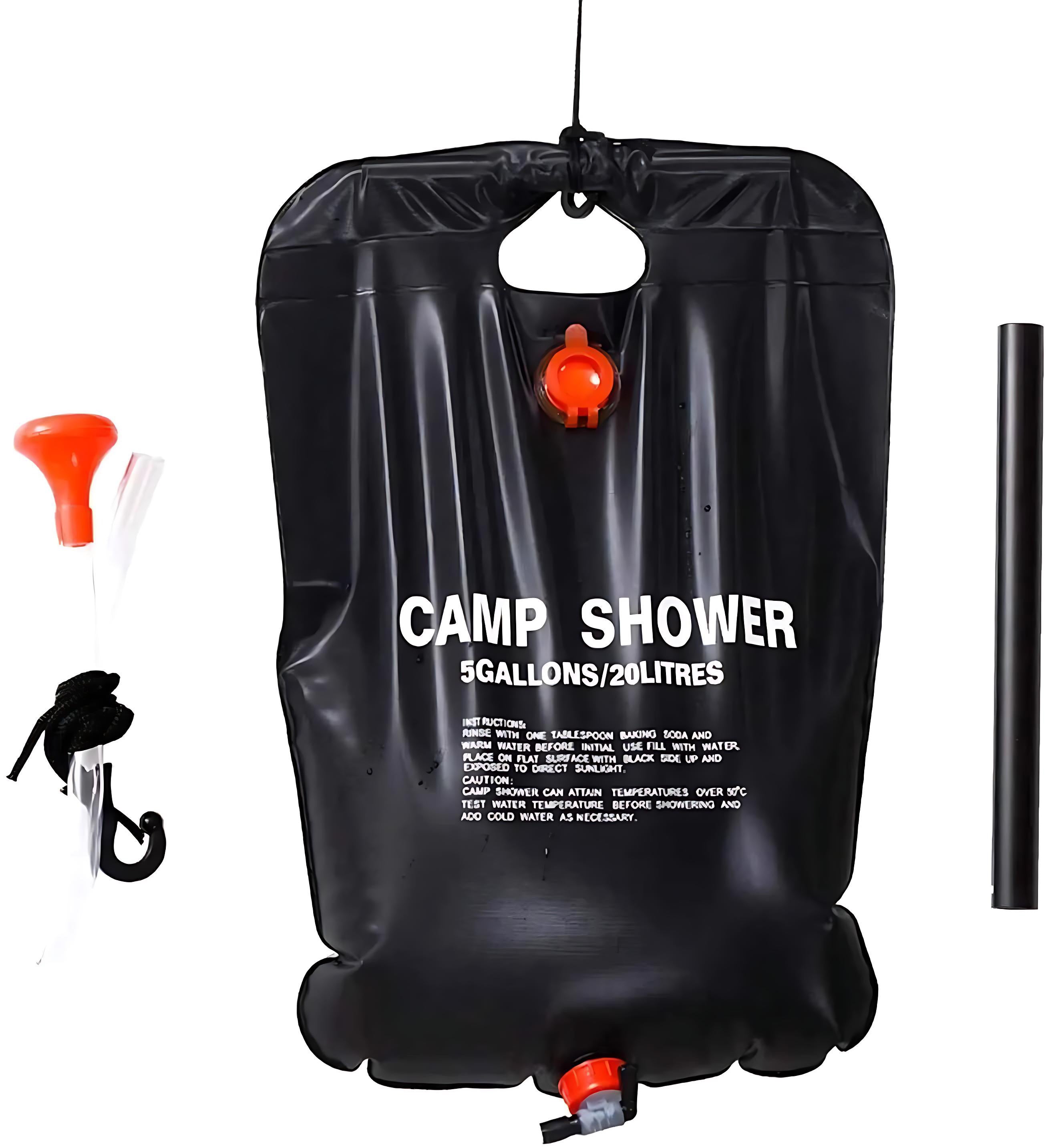 Solar Shower Bag by Brand Name - 5 Gallons with On/Off Shower Head