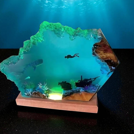 Submarine Cave Diver Decor – Stunning Ocean Art for Adventurers by Wave & Hang