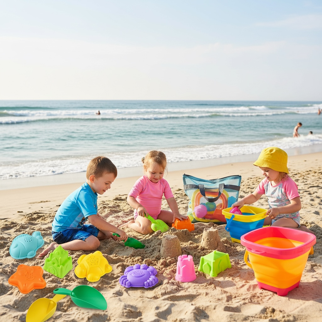 Aclarastra Collapsible Beach Sand Toys - Travel Set for Kids