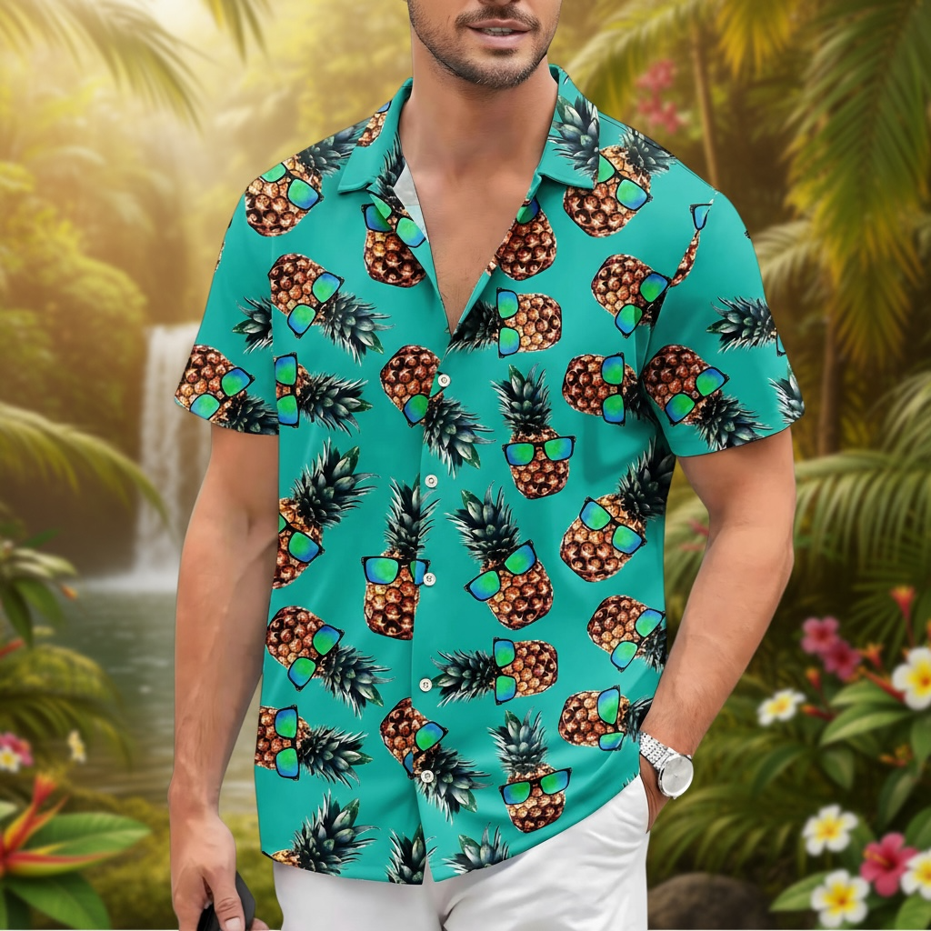 Men’s Hawaiian Pineapple Shirt | Fun & Breezy Summer Style by Wave & Hang