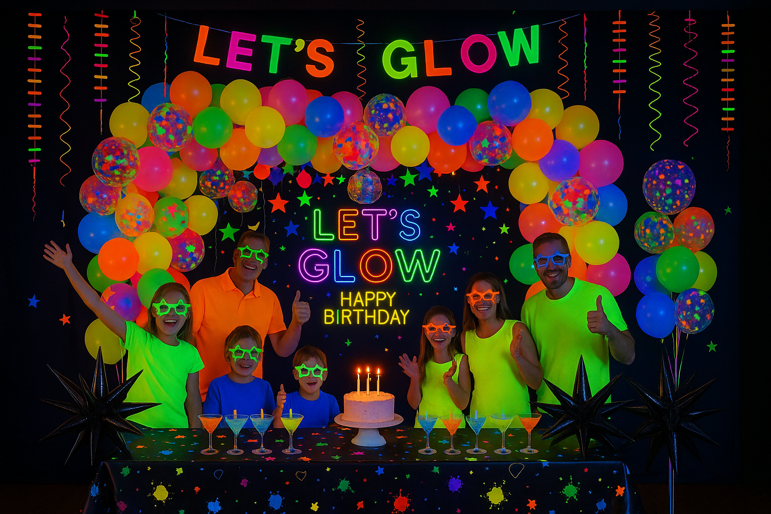 Neon Glow Party Kit – 122-Piece Set for Epic Celebrations by Wave & Hang