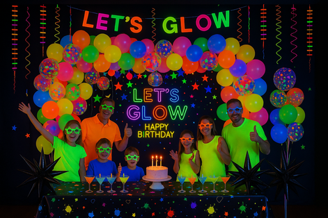 Neon Glow Party Kit – 122-Piece Set for Epic Celebrations by Wave & Hang