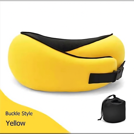 Premium Memory Foam Travel Neck Pillow Ergonomic U Shaped Support For Flights Cars And Office by Wave & Hang