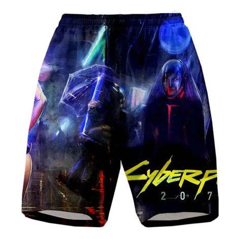 Cyberpunk 3D Print Beach Shorts for Couples
