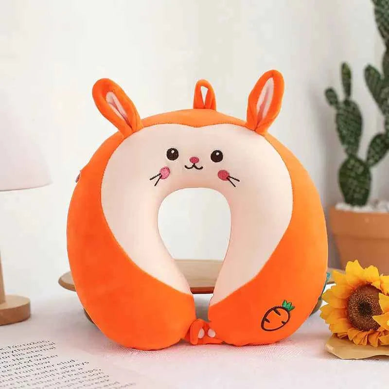 Cute U-Shaped Memory Foam Neck Pillow | Travel & Home Comfort Cushion with Animal Designs