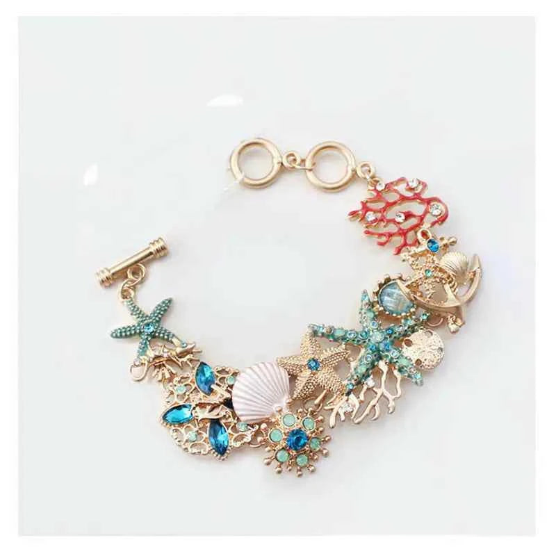 Ocean-Themed Starfish & Anchor Bracelet – 99 Carat Inspired Jewelry