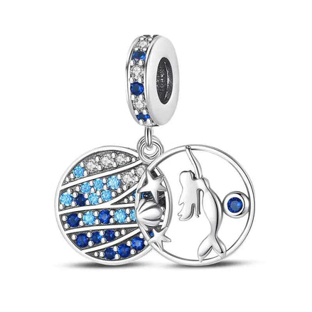 Ocean Blue Dolphin & Seahorse Pendant – DIY Jewelry Charms